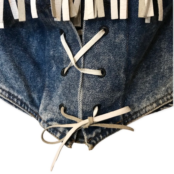 Rock Creek-Vintage Jean Jacket w/leather tassels-Good preowned condition - Picture 3 of 6